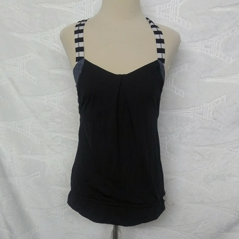 Lululemon Athletica Black White Striped Top
